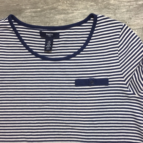 GAP Kids Navy Striped 3/4 Sleeve Nautical Sz 12 - Picture 2 of 5